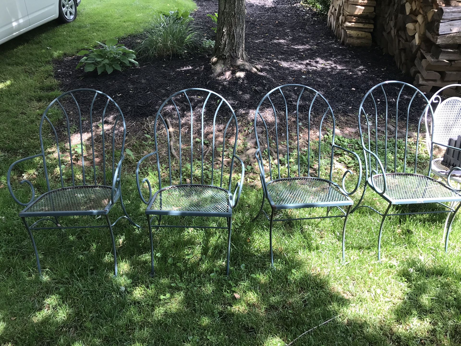 Wrought Iron Set of Outdoor Patio Chairs