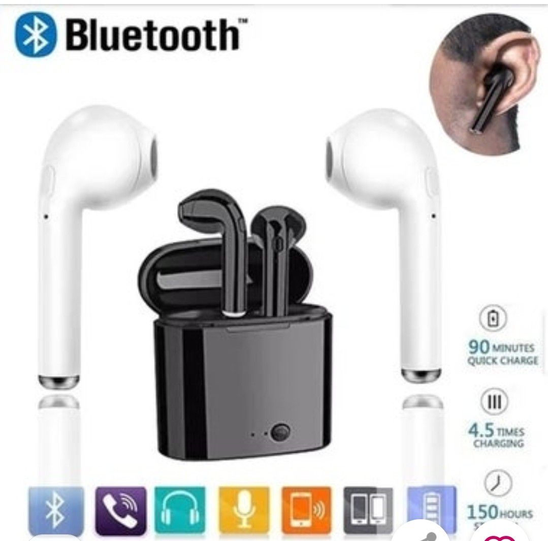 BLACK Bluetooth Wireless Earbuds