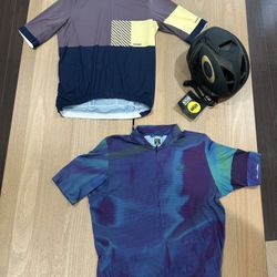 Cycling Jerseys + Cycling Helmet 