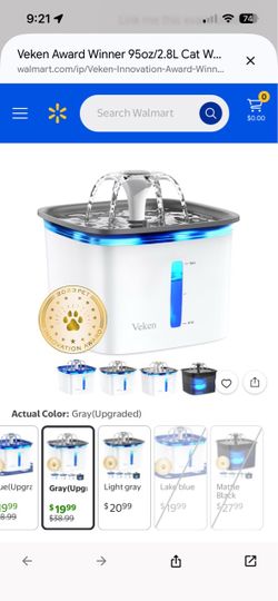 Pet Water Fountain: Veken 95oz/2.8L