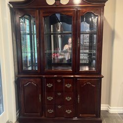 Cherry Wood Buffet Hutch
