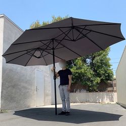 $95 (New in Box) Large 15 ft double sided umbrella outdoor patio garden yard (weight base not included)