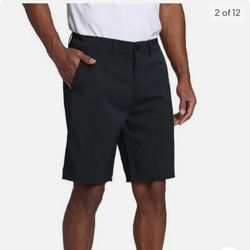 Jachs Men's Casual Performance Flat Front Shorts Black Color 