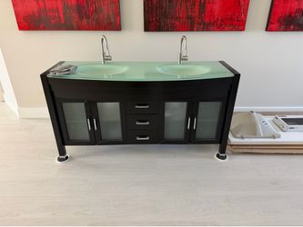 Vanity with mirror