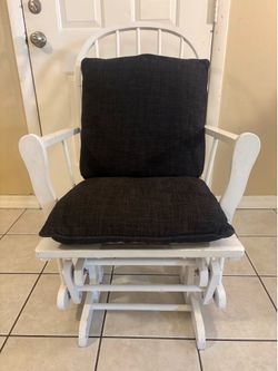 White wood rocking chair