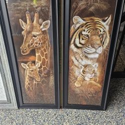 Safari Giraffe And Tiger Picture MOVING!  MUST GO!   SEE OTHER POSTINGS!