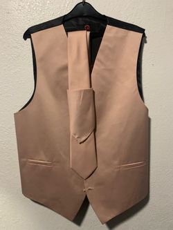 Rose Gold Dress Vest and Tie Set