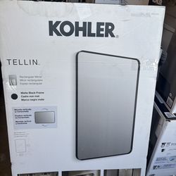Kohler R36386-BLL Tellin 22 x 34 framed mirror Matte Black. New open box.