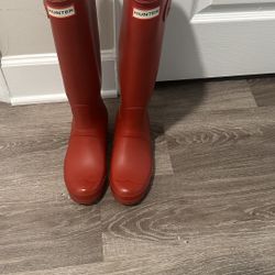 Hunter Red Rain Boots Size 8 Fits Up to 8.5
