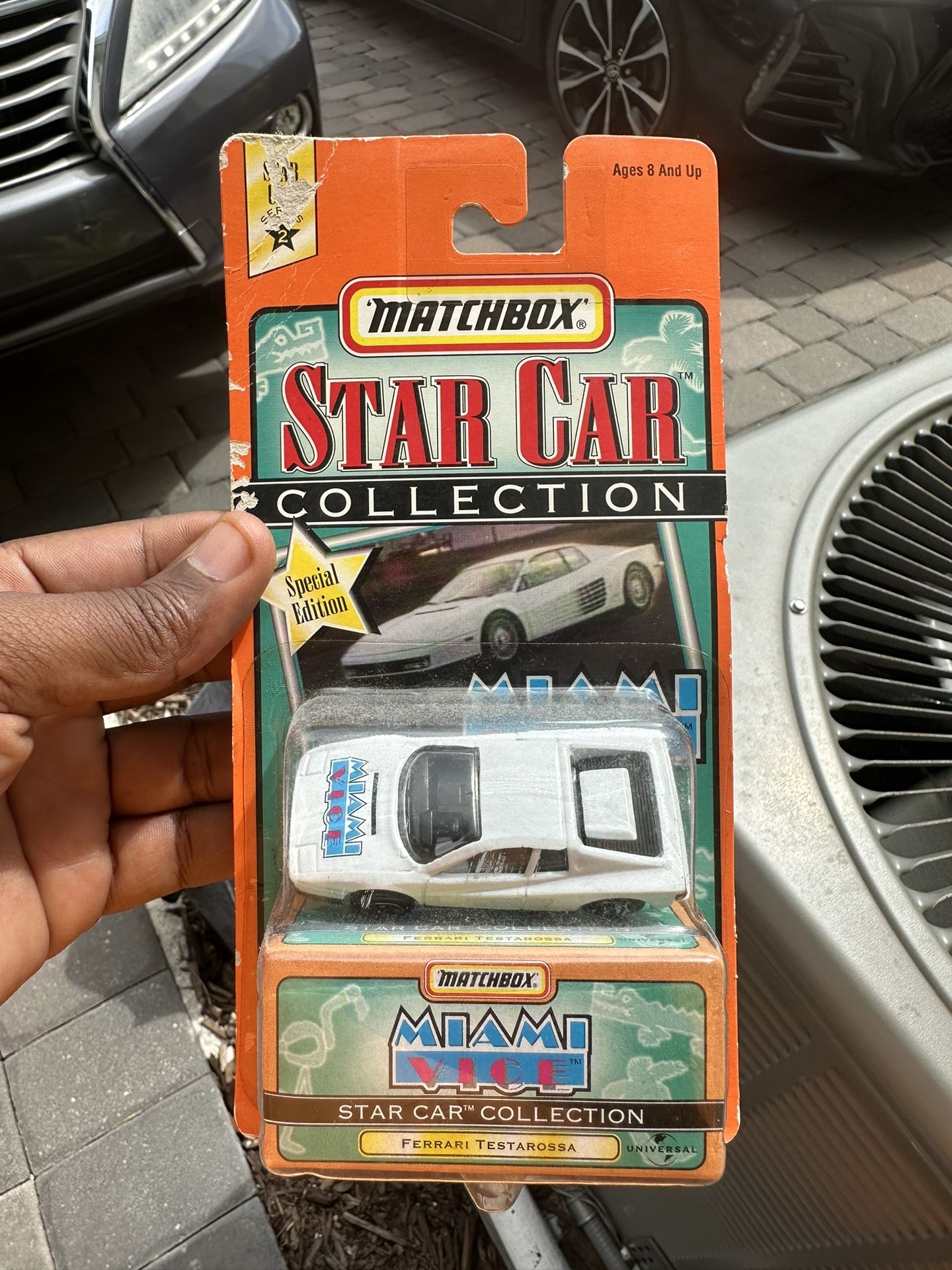$25 matchbox size car. Miami Vice Ferrari Testarossa.