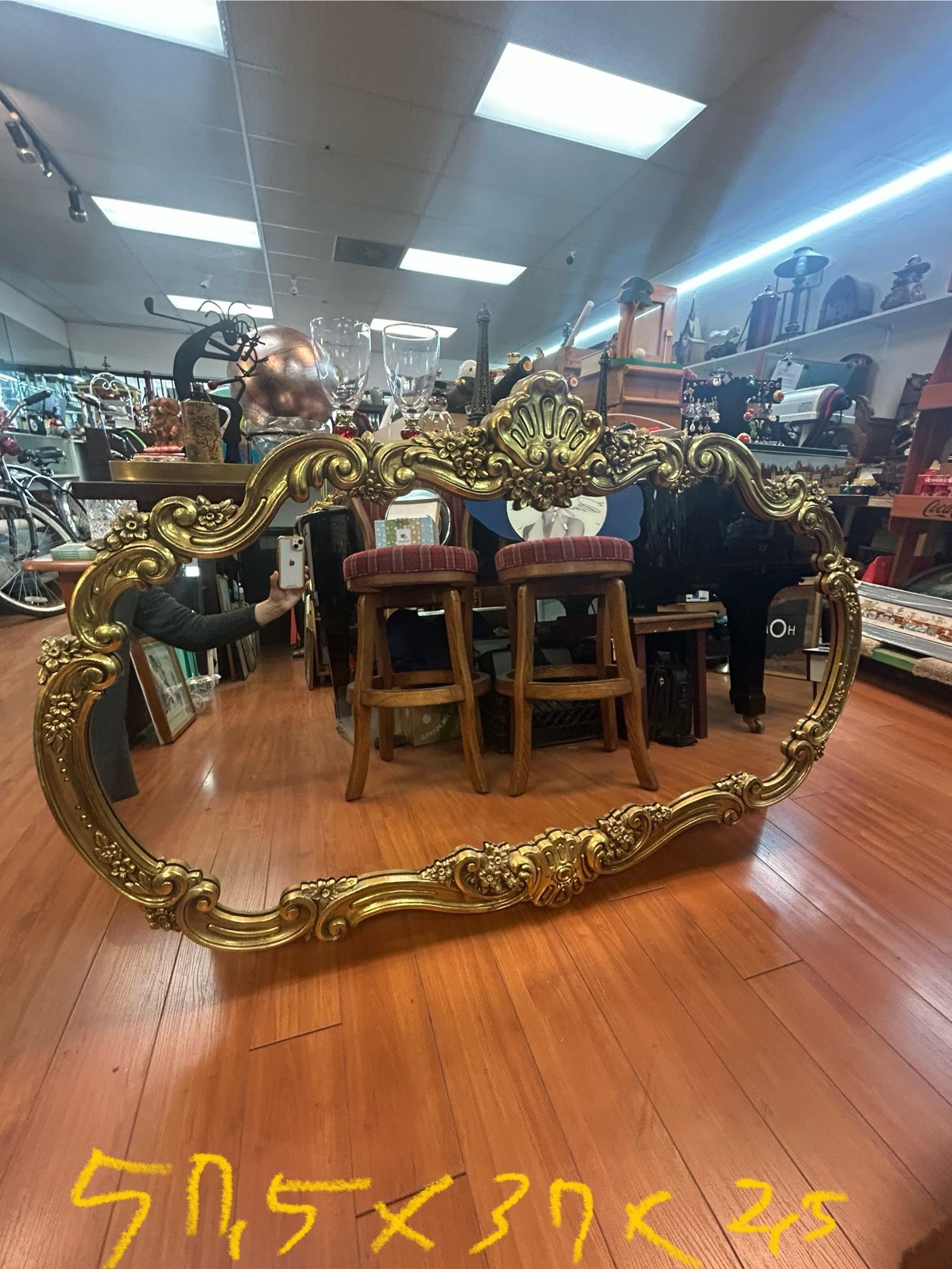 Huge Antique Gold Mirror