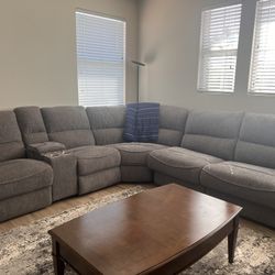 Blue Gray Sleeper Sectional