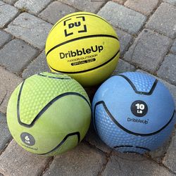 Dribble Up basketball + 6lbs & 10lbs medicine balls