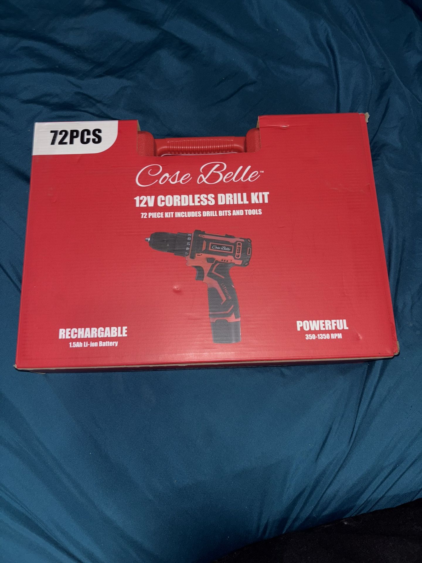 Brand New Cose Belle 12v Cordless Drill Kit 72pc