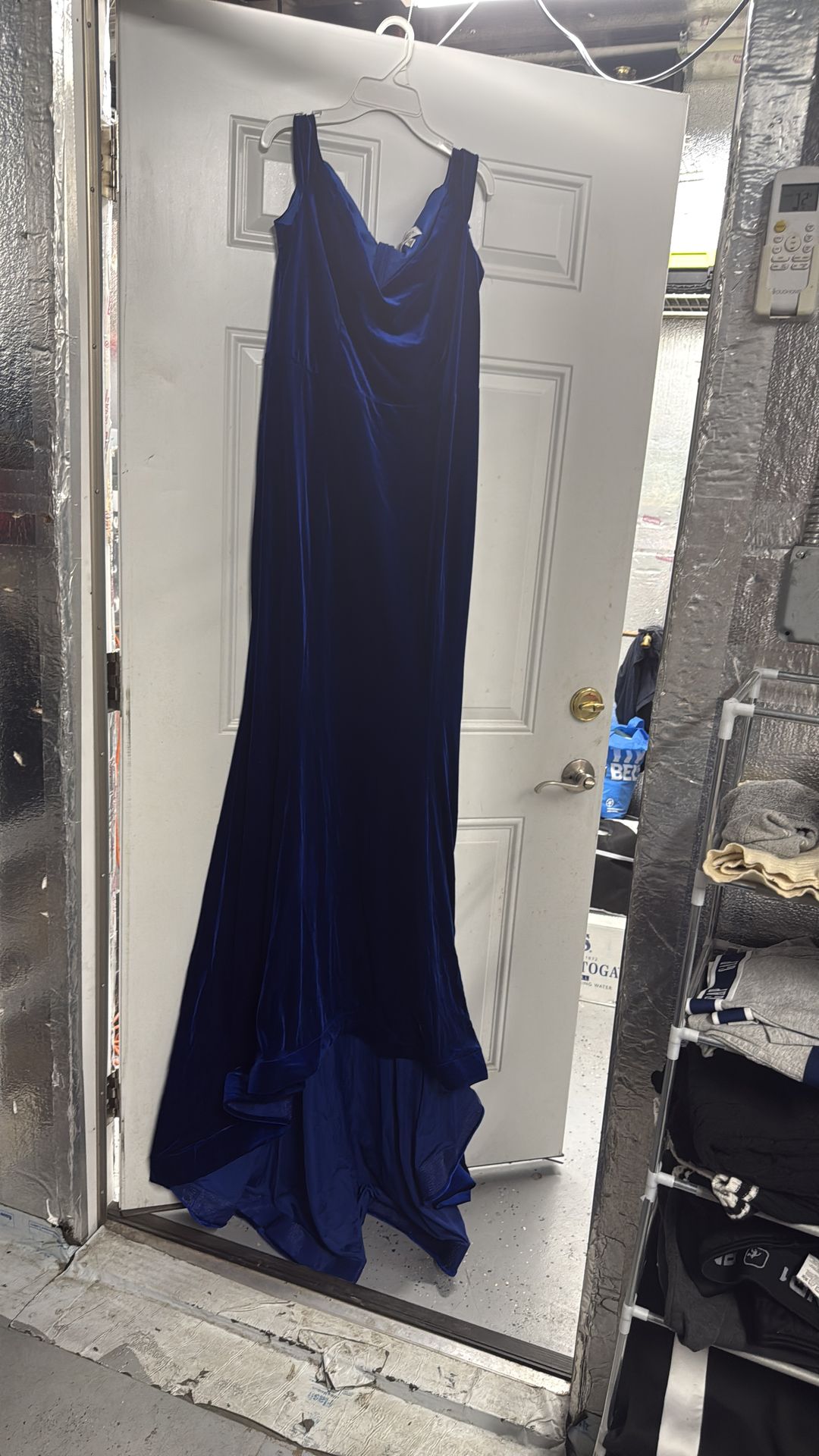 Evening dress size 14W navy blue velvet mermaid dress