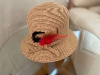 Khaki Straw Sun Hat For Women