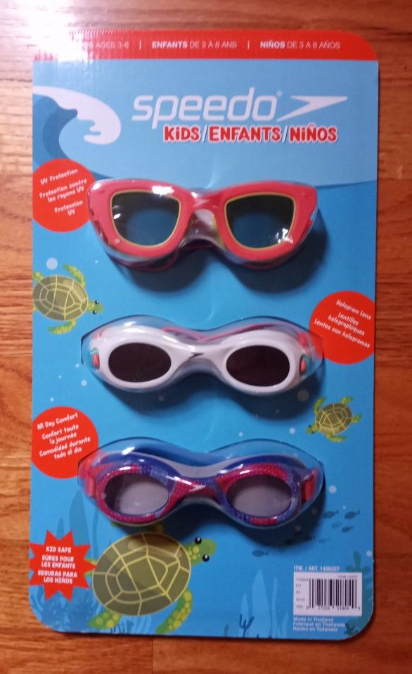 NEW.  SPEEDO GOGGLES.  KIDS 3-8.  3Pack