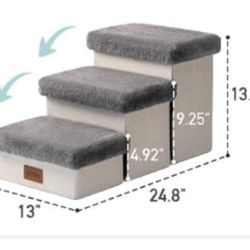 Dog Stair for Small Dogs with Storage