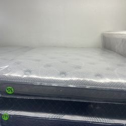 BRAND NEW WITH WARRANTY FULL SIZE BEDTECH 12” HYBRID PILLOW TOP MATTRESS & BOX SPRING BED SET
