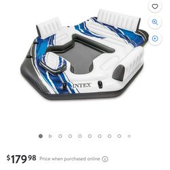 Intex Blue Tropic 5-person Float Raft. With Cooler Compartment!