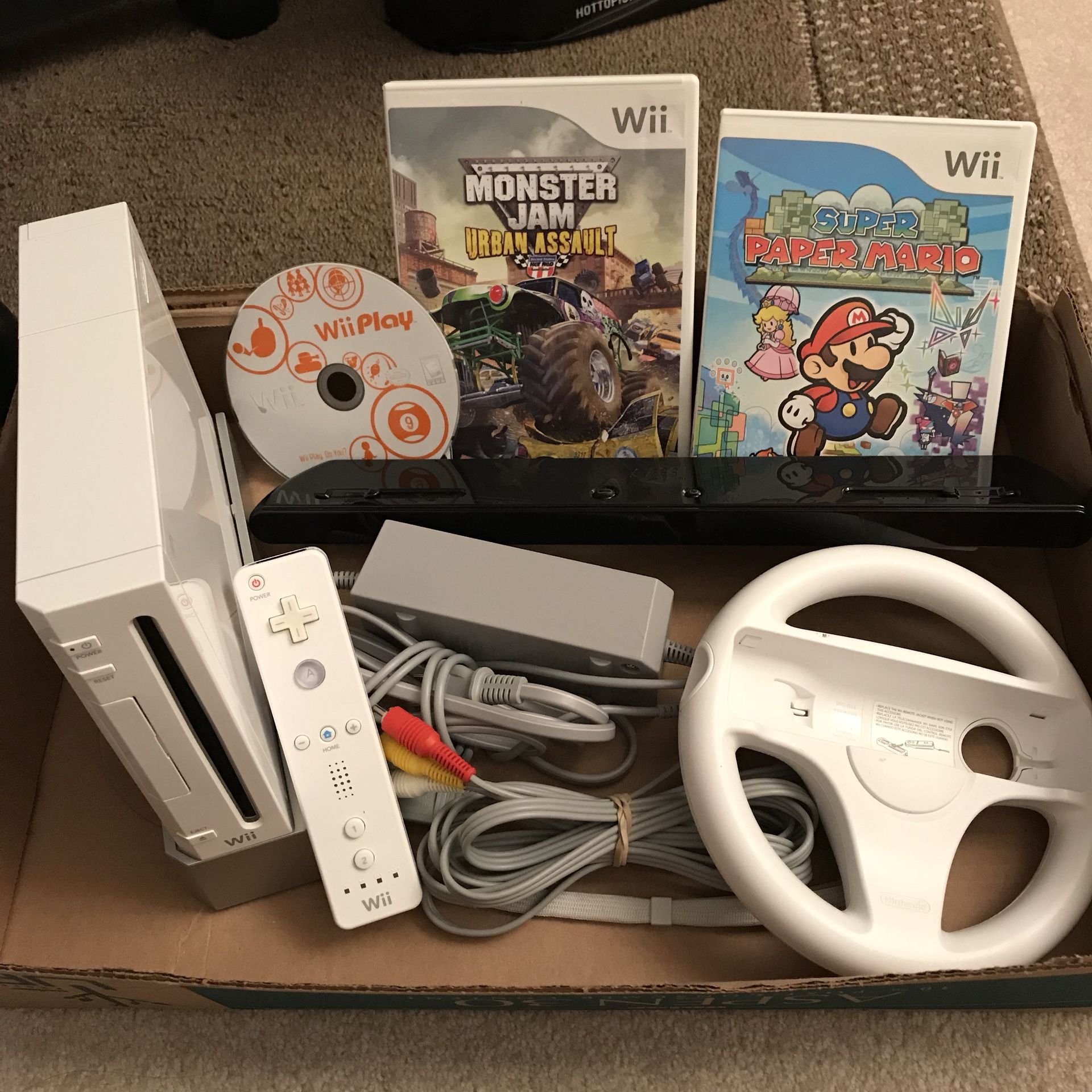 Nintendo wii system console and 3 games