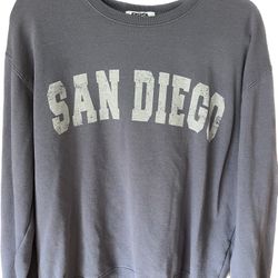 RSQ Tillys San Diego Crew Neck Sweatshirt Vintage Style Women’s Size L Blue 