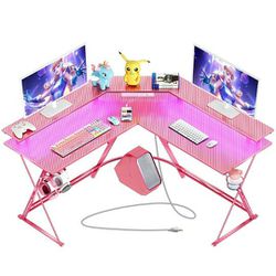 Gaming Desk 50.4” with Power Outlets (Small Damages Shown In The Pictures) 
