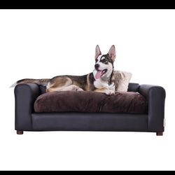 Moots Premium Leatherette Pets Sofa, Espresso, Medium/Large