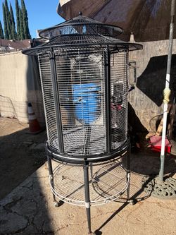 Large Round Bird Cage on Wheels