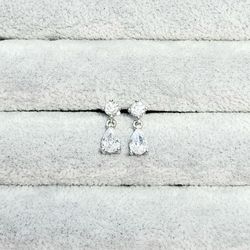 White Sapphire Dangle Earrings