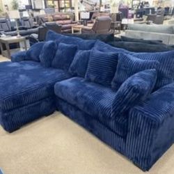 NEW COZY OVERSIZED Corduroy SECTIONAL Chaise Living Room Sofa $10 Down 💥NO CREDIT FINANCING💥