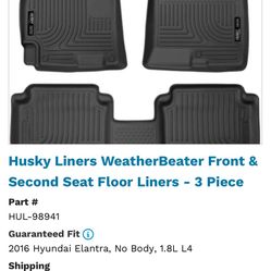 Hyundai Elantra Laser Fit Floor Mats 