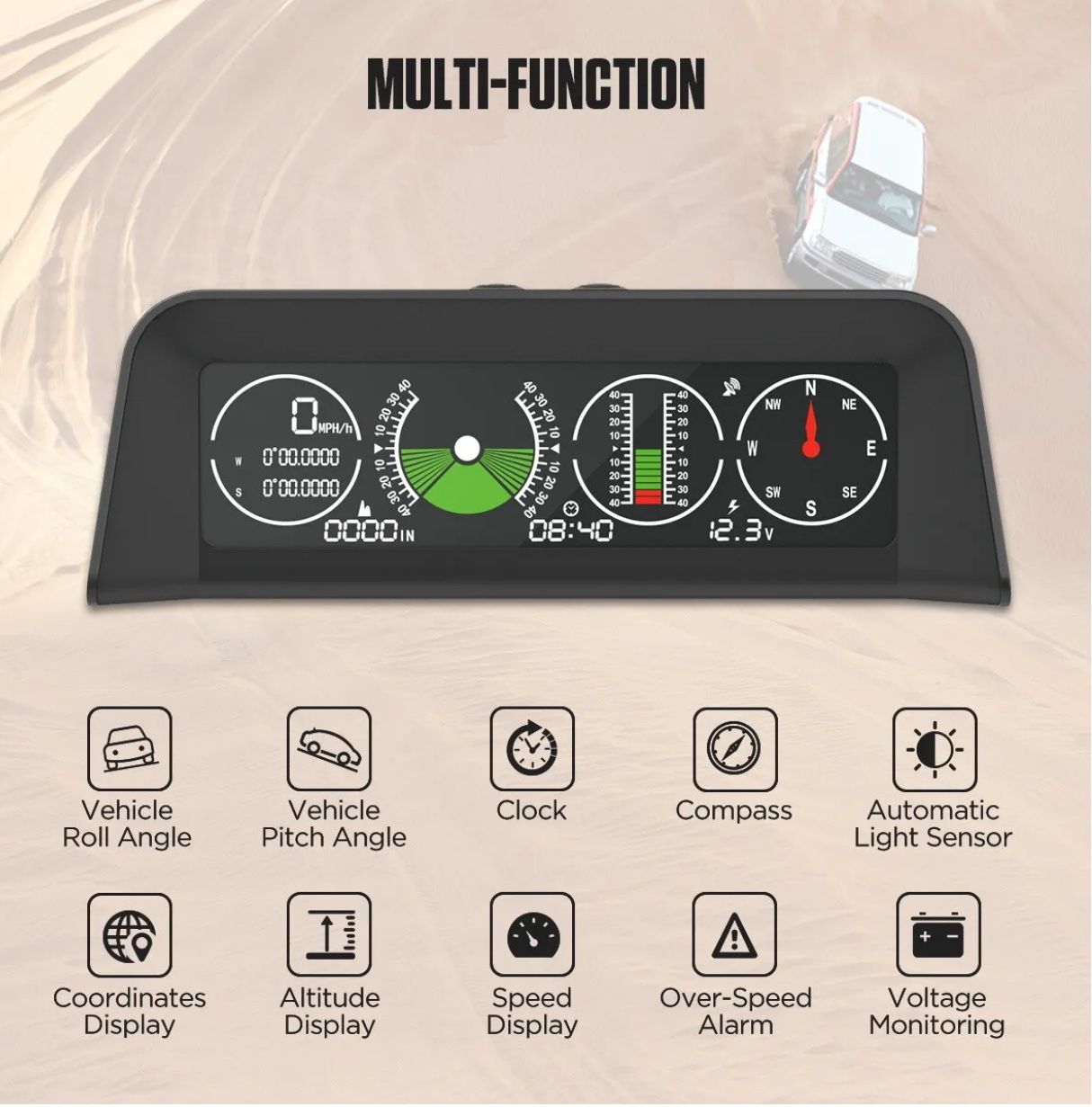 AUTOOL X90 Smart GPS Slope Meter Speedometer Head Up Display Over 