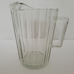 Vintage Heavy Clear Glass Serving Pitcher