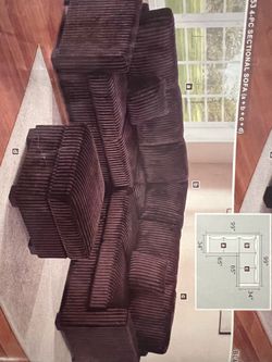 Brown 4 pc sectional new free ottoman $499