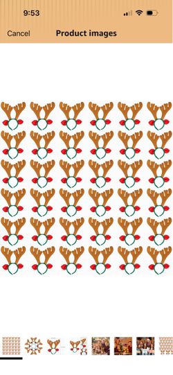 36Pcs Reindeer Antlers Headband Christmas Hairbands for Kids Reindeer Ears Hairbands Bulk for Christmas Party 18T