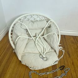 Hanging Chair, Hammock Chair, Thick Cushion, Boho Swing Chair, Cream White