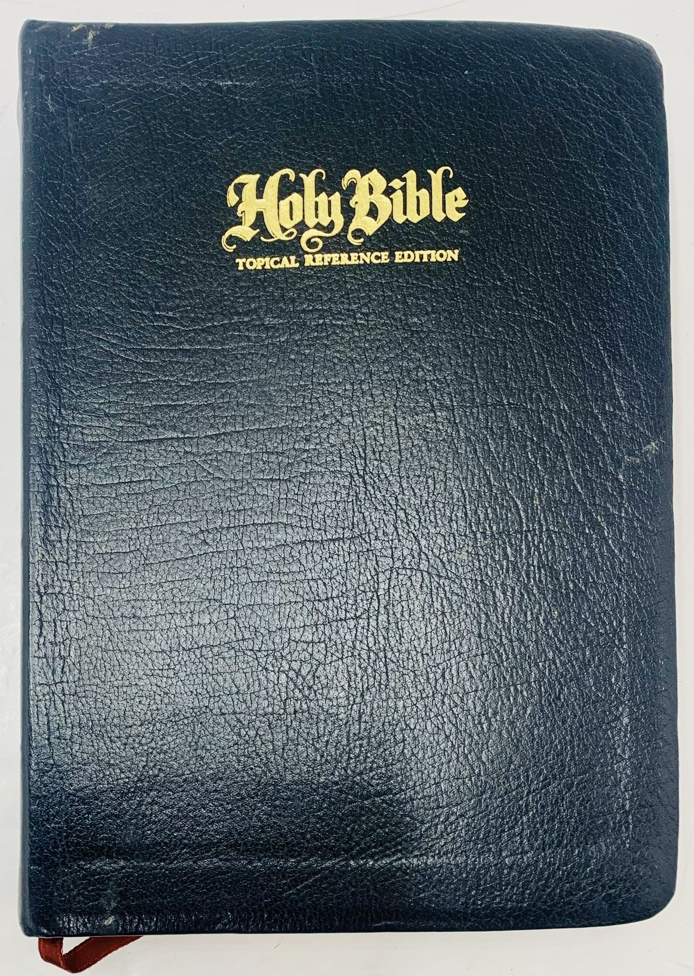 Holy Bible KJV Topical Reference Edition Black Genuine Leather Crusade 1973