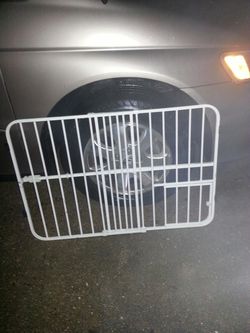 Metal safety gate with pet door