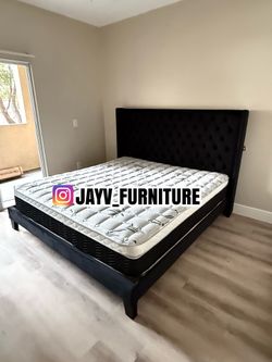 New king bed frame with mattress