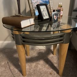 Two glass top tables