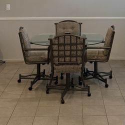 Modern Glass Top Dinette Table