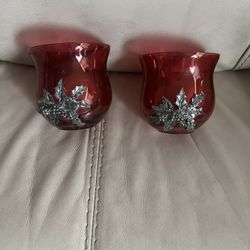 Cranberry Candle Holders 