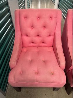 Pair of Tufted Pink Armchairs