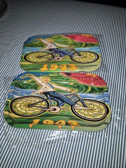 1943 Bicycle Day Rolling Tray Set w cover