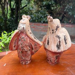 Pair Of Original Japanese Dancers Mid Century Desk Top Sculptures