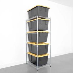 SafeRacks Storage Bin Rack, 5 Tote Capacity, NSF Certified Bins not included