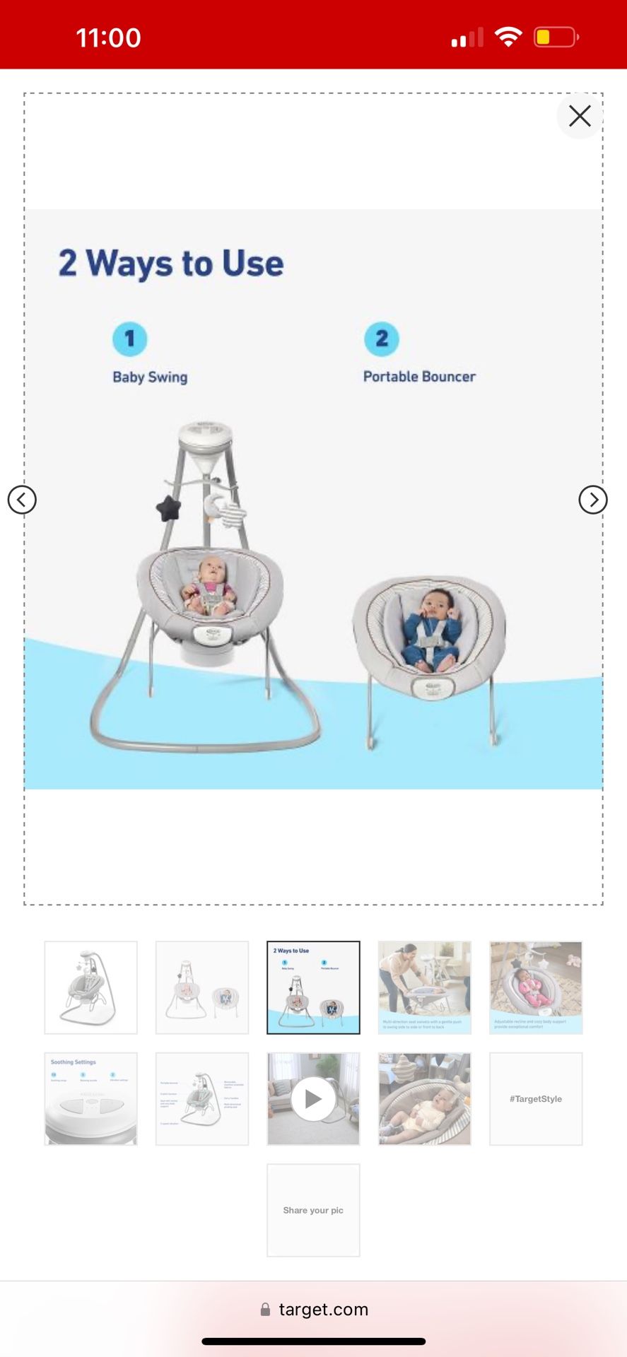 Graco DuetConnect Deluxe Multi-Direction Baby Swing and Bouncer - Britton