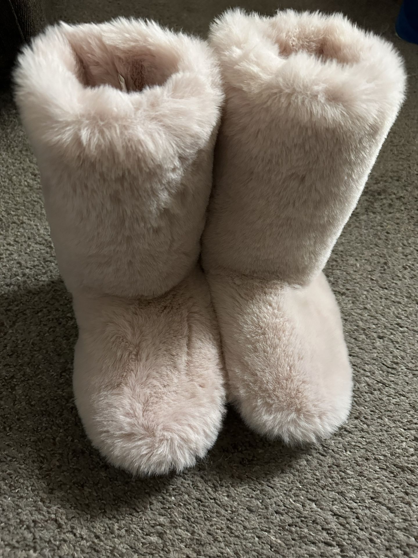 Pink Furry Boots