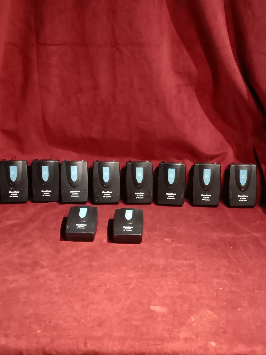 10 Hamilton ALS-600 Wireless VHF Assistive Listening receiver   with headphones $30ea